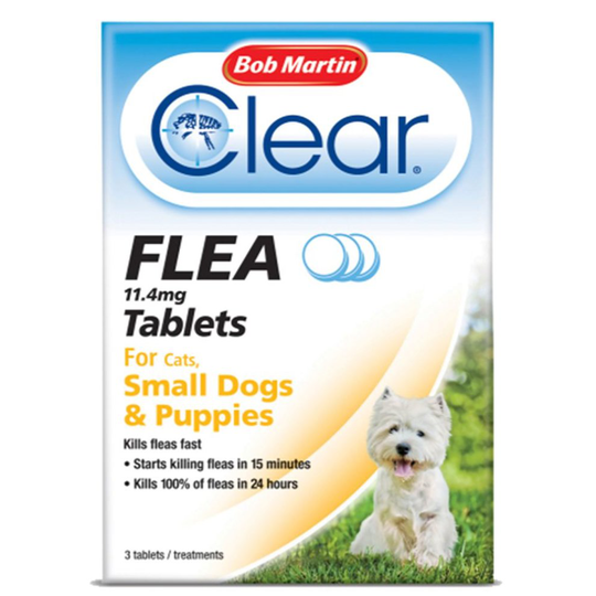 (Puppies & Small Dogs Under 11kg) Bob Martin Clear Cat & Dog Flea Tablets