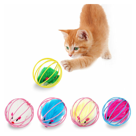 5 Pcs Cat Spring Balls Stretchable Cat Springs Toys Interactive Cat Toys Rolling Cat Balls Colorful Playful Coils Spring Action Toy Caged Rats for