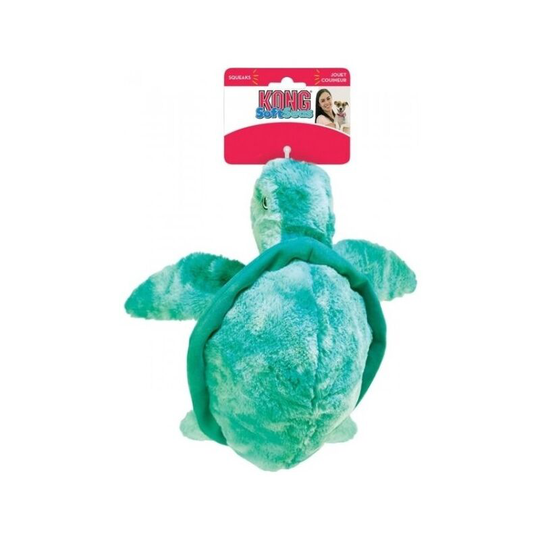 SoftSeas Turtle Plush Dog Toy (29.2cm x 33cm x 35.5cm) (Green) - Green - Kong