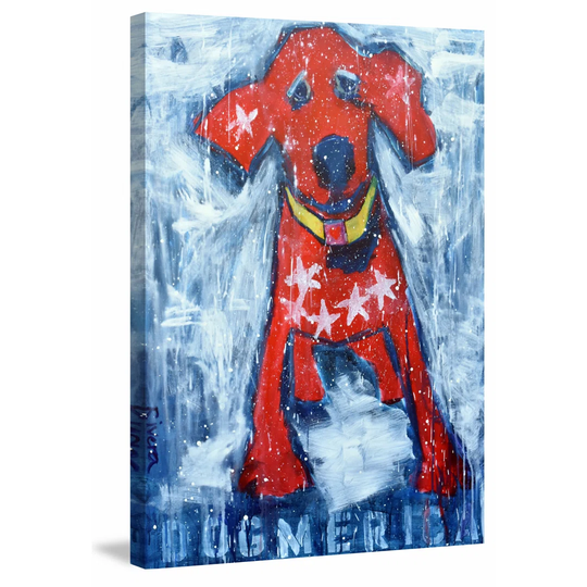 Red Star Puppy by Michelle Rivera - Wrapped Canvas Painting Print