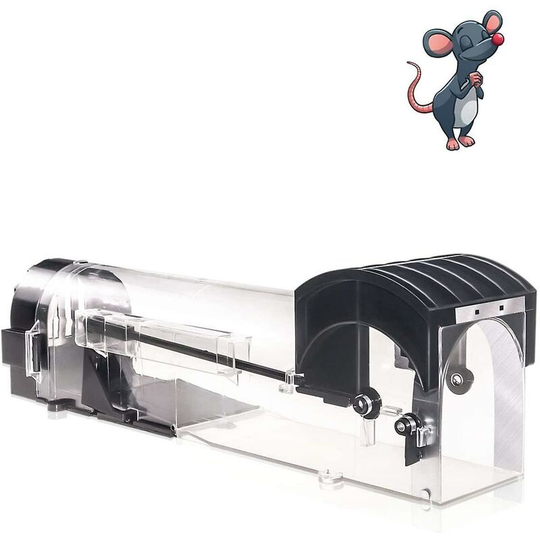Deckon - Mouse Trap, 32 Cm Enlarged Smart Mouse And Rodent Trap, No Kill The Mice, Pets & Children Friendly, Like a Real Mouse Home (1pcs,black)