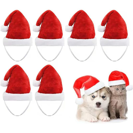 10 Pcs Dog Cat Pet Santa Hat Christmas Pet Costumes Santa Hat Pet Christmas Photo Props for Puppy Kitten Small Cats Dog