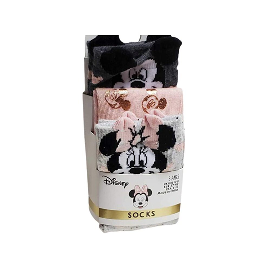 Disney Mickey Minnie Mouse Socks Pack of 3 Pairs Size UK (4-8)