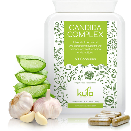 Candida Cleanse - 60 Vegan Capsules - High Strength Herbal Complex Food Supplement for Yeast and Good Bacteria Balance - Made in the UK Kula Nutrition