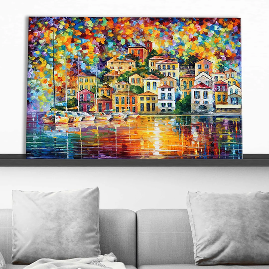 Dream Harbor by Leonid Afremov - Wrapped Canvas Painting