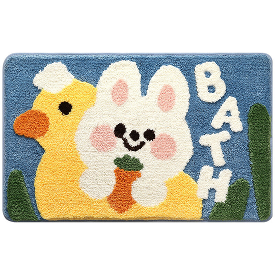 Bath Mat, Bathroom Rug, Fluffy, Ultra Absorbent, Non-Slip, Machine Washable, Soft White Rabbit, 50*80cm, 1pc