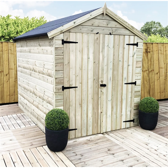Treble 6 ft. W x 9 ft. D Solid Wood Garden Shed