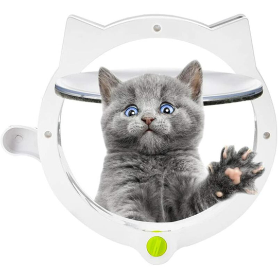 Pet Door Flap,Betterlife Cat Lock Interior Walls or Hidden Litter Boxes - Easy to Install - Fits Small to Medium Sized Cats (White)
