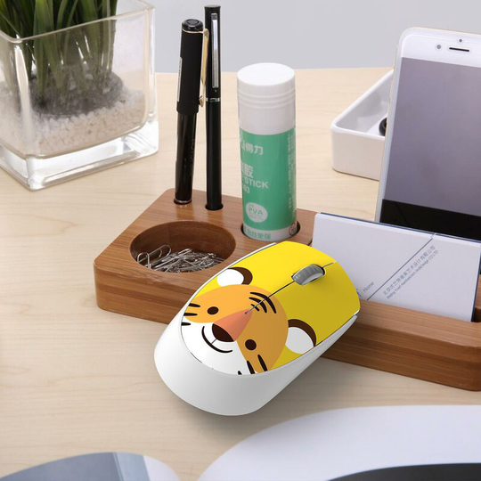 2.4ghz Wireless Silent Mouse Cartoon Cute Tiger Series Portable Optical Mouse Suitable For School, Home Office, Gifts And Children