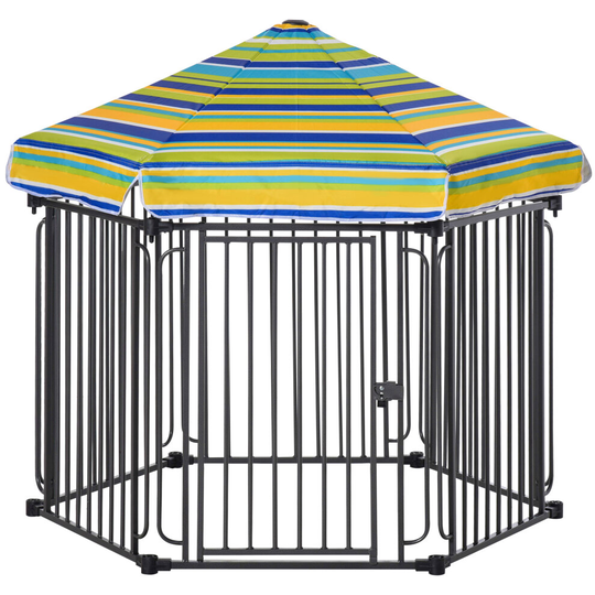 PawHut Dog Play Pen Pet Playpen For Rabbit Guinea Pig with Canopy