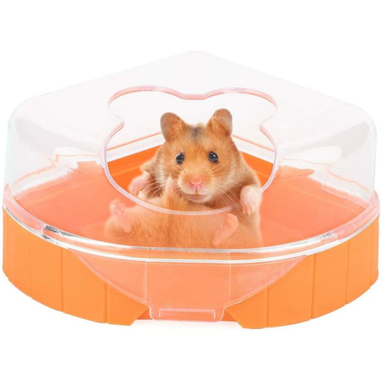 Single Port Triangle Hamster Toilet Mini Hamsters Bath Small Animal Toilet with Shovel