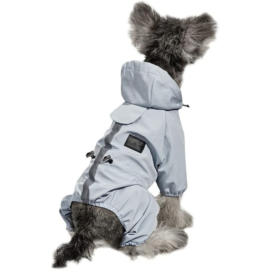 Hooded Dog Raincoat Dog Poncho Rain Cape Sun-Proof Waterproof Dog Raincoat Full Body Jacket for Small and Medium-sized Dogs Spring Summer Pet Costume