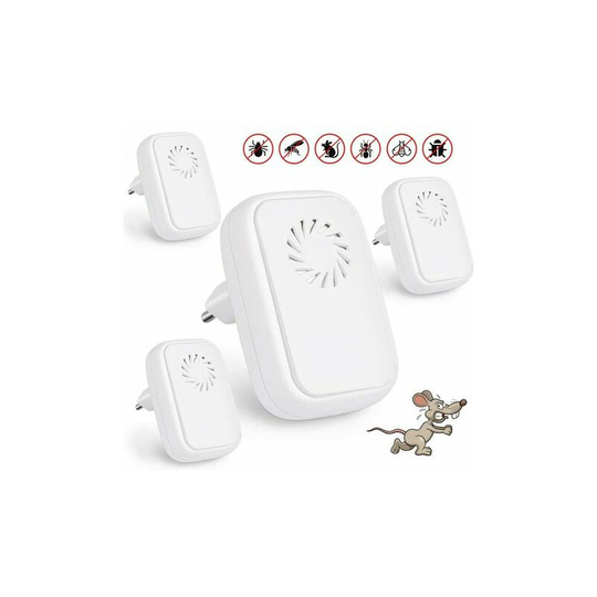Set of 4 ultrasonic repellents for mice and rats, pest control and mosquito spiders