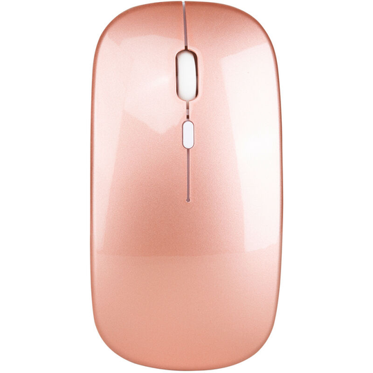 Rechargeable Wireless Mouse, Mini Optical Silent Click Mouse, Ultra Thin for Laptop, pc, Notebook, Computer, Mac(Rose Gold)