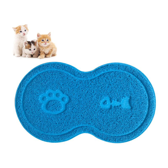Cat Litter Carpet, Pet Table Set, Cat Floor Mat, Litter Mat, Cat Mat Figure 8 (Light Blue)