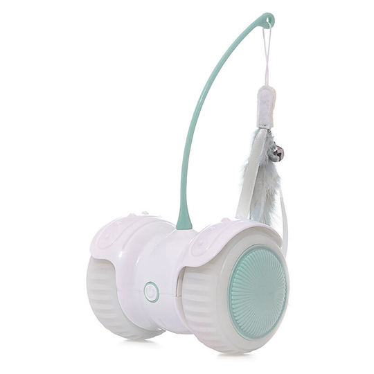 Remote Control Interactive Cat Toy Self-Rotating Balls with led Light usb Charged Feathers Automatic Ball for Kitten