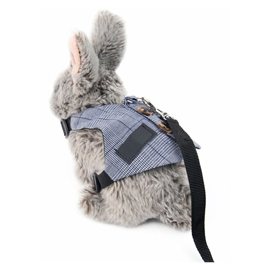 Rabbit Soft Breathable Harness with Leash, Rabbit Pet Small Animal Walking Harness Vest Lead Leash(M)