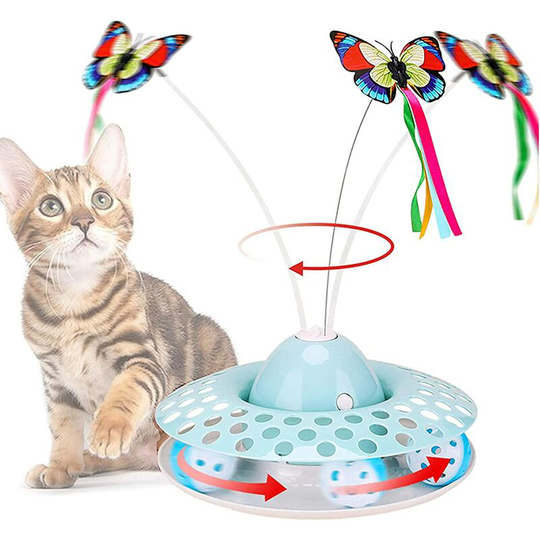 Automatic interactive chat toy with rotary butterfly and 360 ° spare ball (a)