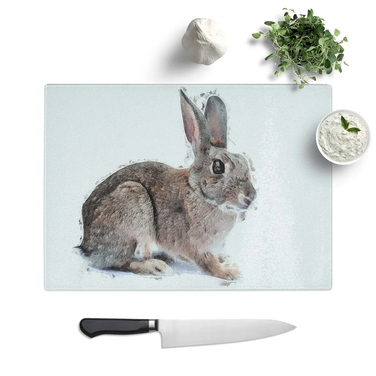 Tempered Glass Bunny Rabbit Chopping Board