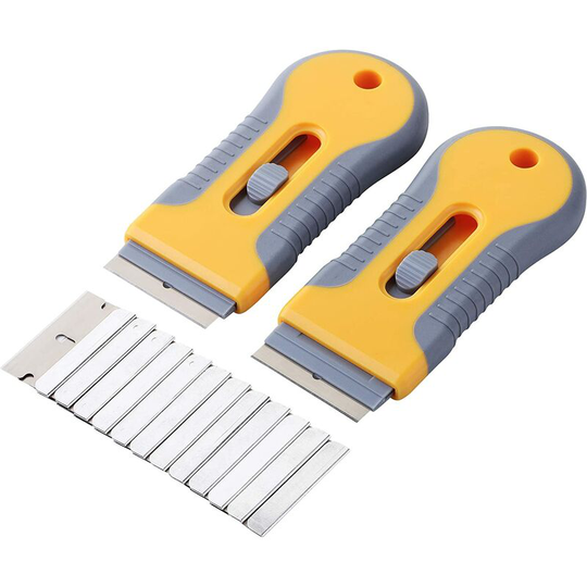 Sun Flowergb - Razor Blade Scraper, Set of 2, Razor Scraper Set with 20 Extra Blades, Razor Scraper, Glass Scraper, Scraper Tool, Glass Scraper,
