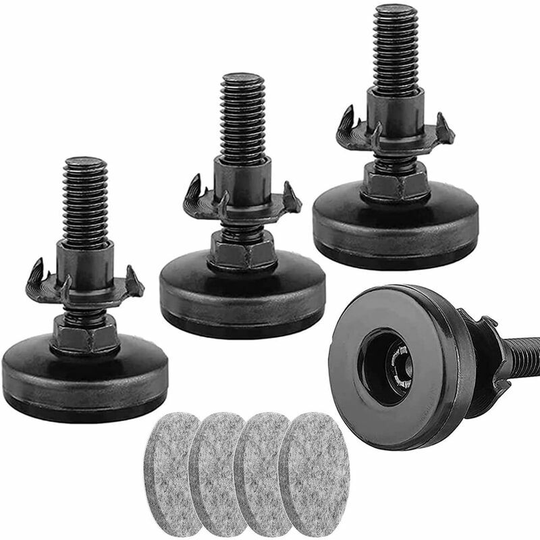 4 Pieces Furniture Jack Feet Adjustable Furniture Legs Leveling Feet Adjustable Foot,Adjustment Screws With Non-Slip Rubber Base and T-nut for