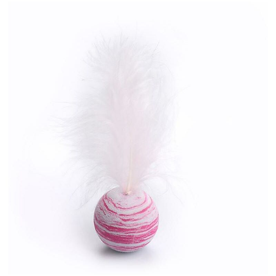 Cat Pet Toy Star Texture Ball Throwing Cat Supplies Light Feather Foam Kitten Interactive Funny Entertainment Toy (Pink)
