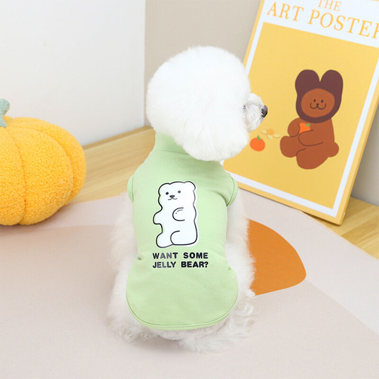Spring and summer jelly bear undershirt cute cartoon two-legged clothes Teddy Bichon costume m (chest 37', neck 26', back 25' suitable for weight 5