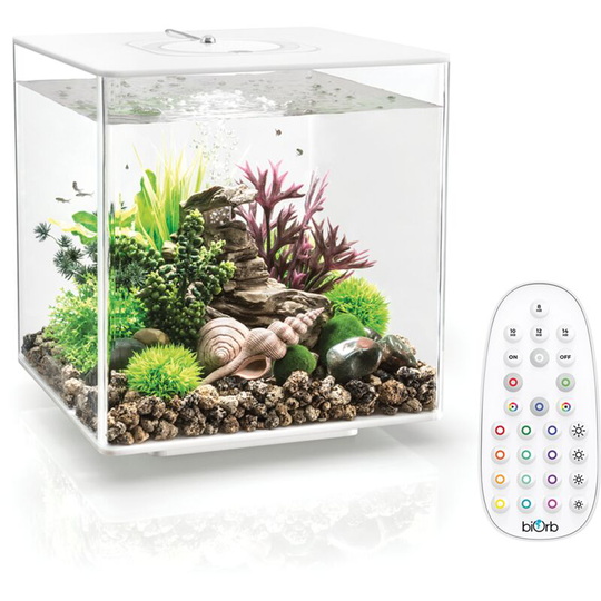 Biorb - cube 30L Aquarium White with mcr Lighting