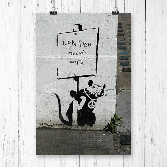 Rat Graffiti Graffiti by Banksy Graphic Art