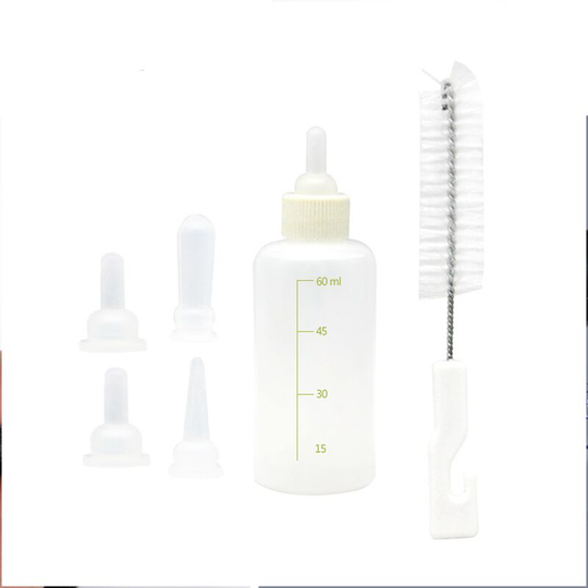 Bottle Kitten Puppy, Bottle Breastfeeding For Puppy Patches Brush To Clean Lactation Cat Care And Animal Dog New Born Company (60ml)