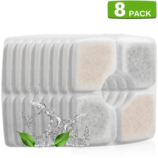 Cat Water Fountain Filters Replacement Filters for 84oz/2.5L Square Filter Space Automatic Pet Water Fountain 8pcs Keep Pets Healthy,model: 8pcs