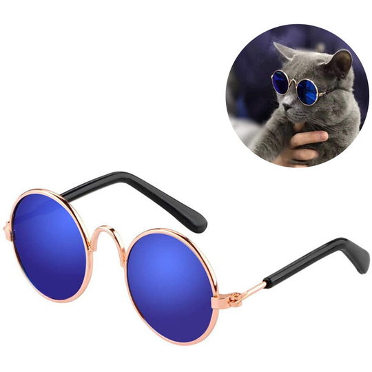 Funny Cute Dog Cat Retro Fashion Sunglasses Glasses Transparent Eye-wear Protection Puppy Cat Teacher Bachelor Glasses Pet Photos Props for Small Dog
