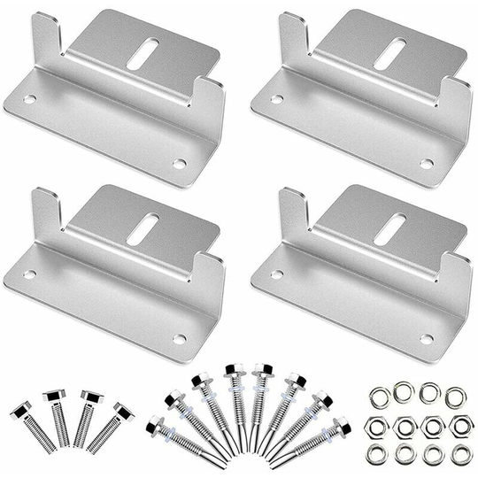 Aluminum Solar Panel Bracket Solar Panel z Brackets Roof Mount Bracket with Nuts and Bolts for rv, Boat, Caravan, Yacht and Other Off-Grid