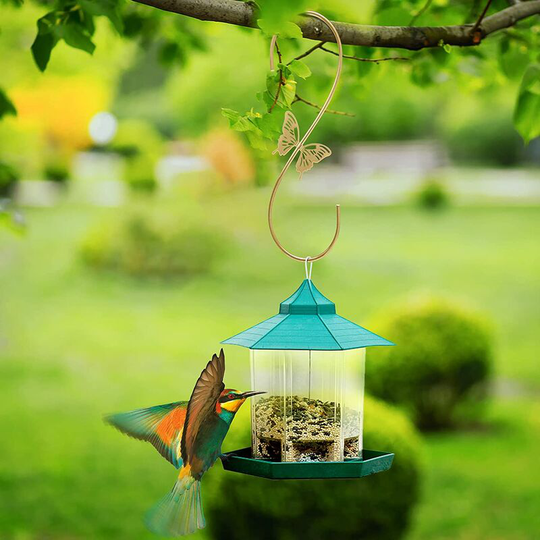 Briday - Attractive Bird Feeders Hanger 12-Inch, 2PCS Metal Hummingbird Feeders Hook, Outdoor Steel s Hook with Butterfly Design, for Hanging Plant,
