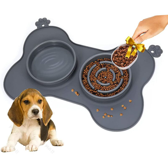 Slow Feeder Bowl for Dogs, Slow Feeder Bowl, Anti Glutton Bowl for Dog Cat, Promotes Healthy Eating and Slow Digestion (Grey #2)