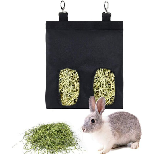 Bearsu - Rabbit Feeder, Guinea Pig, Hay, Rabbit Feeder, Chinchilla, Storage Bag (Black)