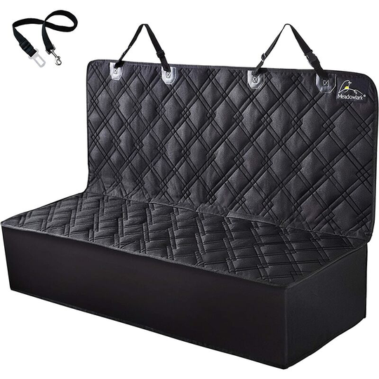 Waterproof Car Dog Back Seat Cover! Universal Backseat Protector for Auto/SUV/Van Heavy Duty Christmas-Slip + Pet Seat Belt
