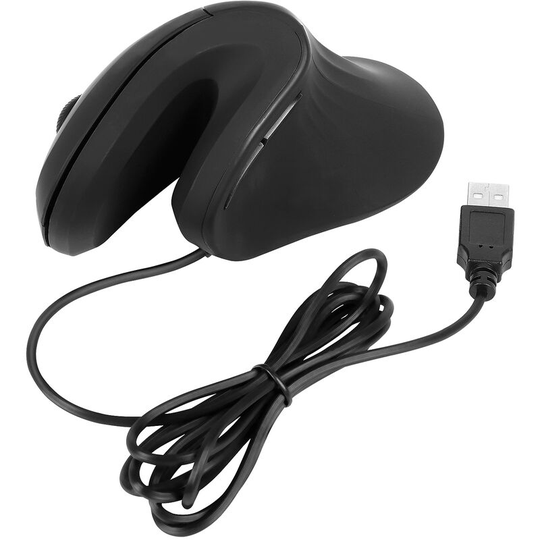 Asupermall - Wired vertical mouse ergonomics vertical mouse office game mouse 3 dpi black,Black - Black