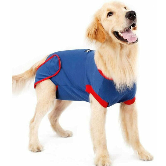 Dog Surgical Recovery Clothing Medical Injury Vest Anti-lick Protection for Dog Cat Small Animals Blue s