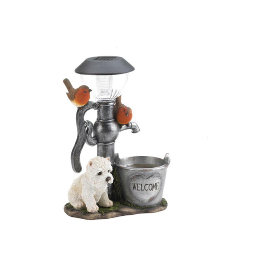 Benobby Kids - Garden decoration animal statues, solar resin puppy solar lights, animal statue lights, outdoor puppy decorations for patio lawn