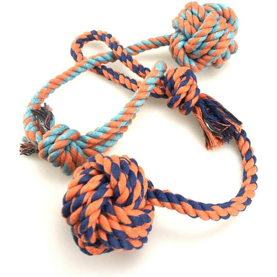 Puppy rope toy/cotton rope and ball/dog chew toy/puppy teeth cleaning toy/tug set. 2 in 1