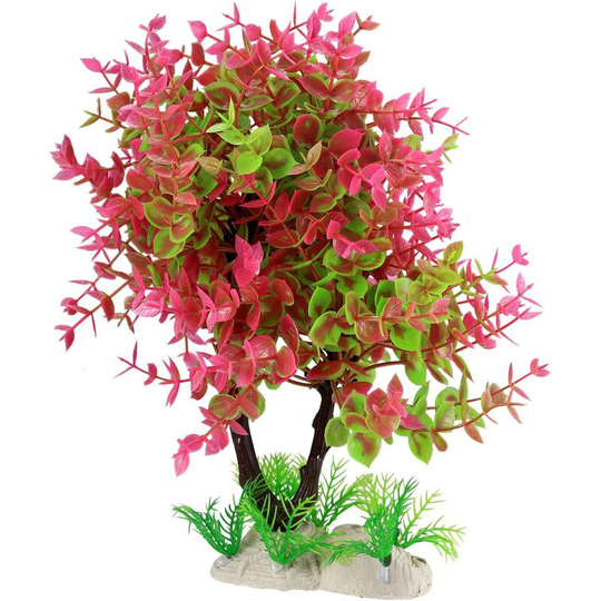 Joorrt - Large Aquarium Artificial Plants, Plastic Aquatic Plants Decoration, 12 Inch Fish Tank Underwater Water Plants Ornaments (1-Wine red)