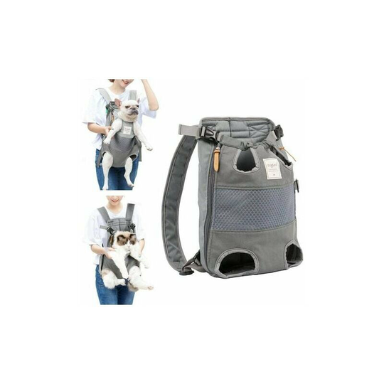 Bearsu - Dog Backpacks Medium Dogs Dog Carrier Bag Adjustable Dog Carrier Backpack For Hiking, Traveling, Camping, Support Up To 12 Kg Gray