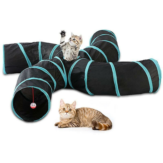 Collapsible cat tunnel tube puppy kitten rabbit toy collapsible cat four-way tunnel pet s channel four-channel cat tent cat