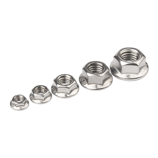 (10) M8 x 8mm A2 Stainless Serrated Flange Nuts - M8 Flanged DIN 6923