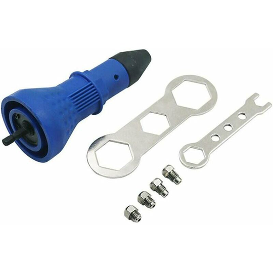 Electric Rivet Gun Adapter Rivet Gun Adapter Tool Cordless Rivet Nut Bit Adapter(Blue)