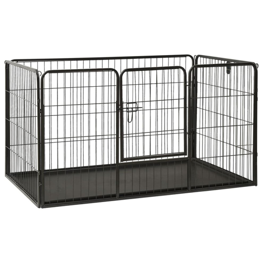 vidaXL Puppy Playpen Steel 123x77,5x74,5 cm