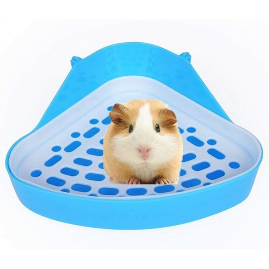 Small Pet Corner Litter Box - For Hamster, Guinea Pig, Ferret, Gerbil, Chinchilla - For Small Rats -Blue