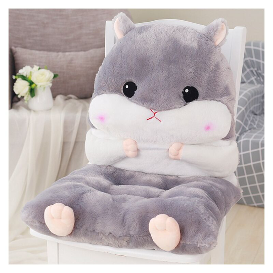 Perle Rare - Warm Siamese Chair Cushion Seat Pad Detachable Seat Pads Thick Soft Cute Hamster Pattern Cushion Outdoor Garden Armchair Office Kitchen