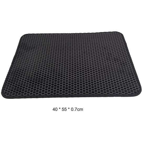 Pet Litter Mat eva Waterproof Washable Cat Litter Trapper Mat Foldable Cat Litter Mat Double Layer Mats,model:Black Small - model:Black Small